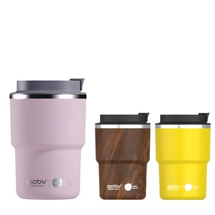 ספל תרמי מנירוסטה עם ציפוי קרמי פנימי ומכסה Anti Spill - 360 מ"ל ASOBU