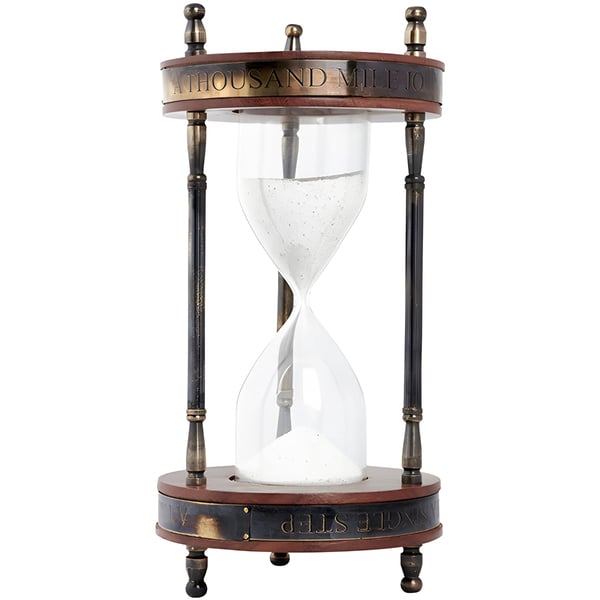 Decorative 5-Minute Hourglass with Wood and Copper