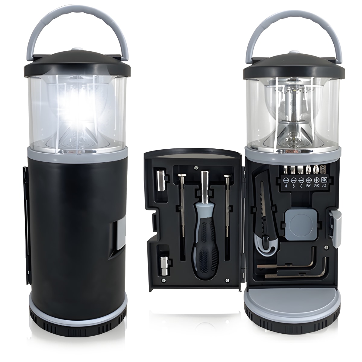 מארז שימושי לבית: פנס מתכוונן וסט כלים - 19 חלקים