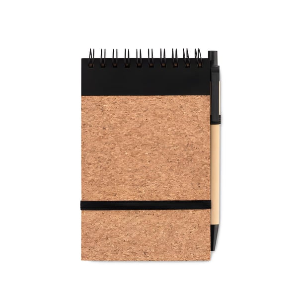 A6 Notepad with Natural Cork Cover and Eco Pen