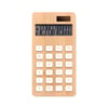 12-Digit Dual Power Calculator with Natural Bamboo Case