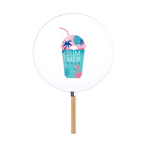 מניפה פרמיום למיתוג אישי עם ידית במבוק