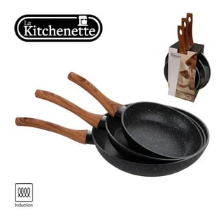 סט מחבתות Non Stick מרבל דמויות שיש LA KITCHENETTE - איכות בלתי מתפשרת במטבח