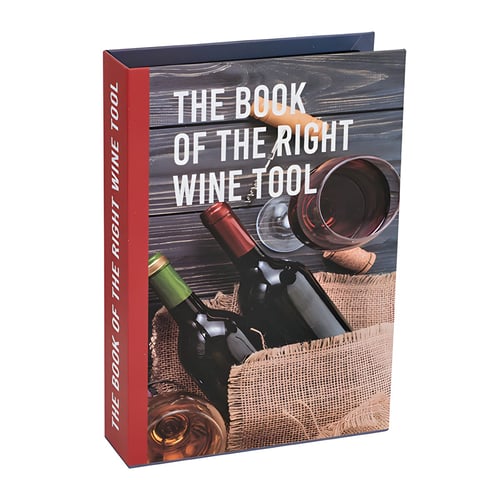 מארז אביזרי יין מעוצב - 4 חלקים בצורת ספר