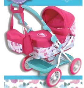 עגלה גדולה לבובה עם סל ותיק מבית BB Stroller