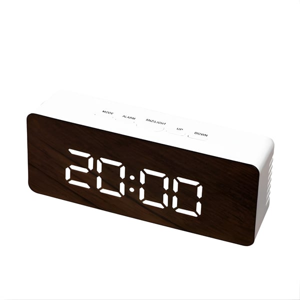 Wooden Digital LED Display Alarm Clock