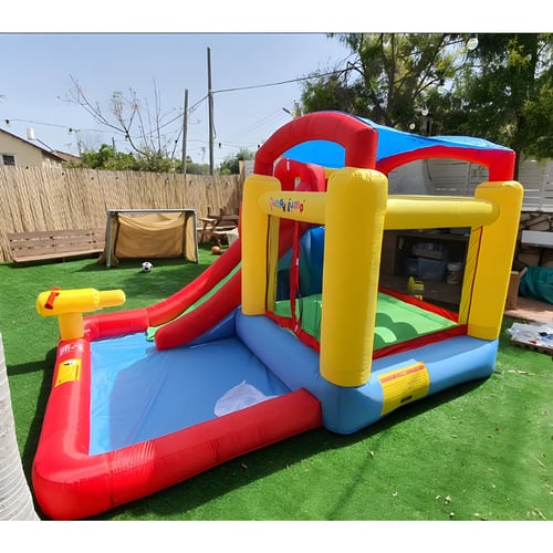 פארק מים מתנפח לילדים עם מגלשה ומנהרה מדגם Jumpy Jump