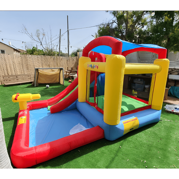 פארק מים מתנפח לילדים עם מגלשה ומנהרה מדגם Jumpy Jump