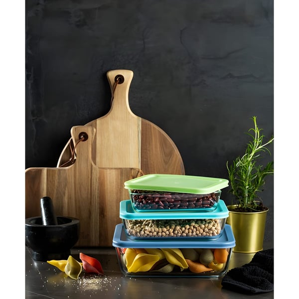 סט אחסון זכוכית 3 חלקים עם מכסה סיליקון מבית FOOD APPEAL