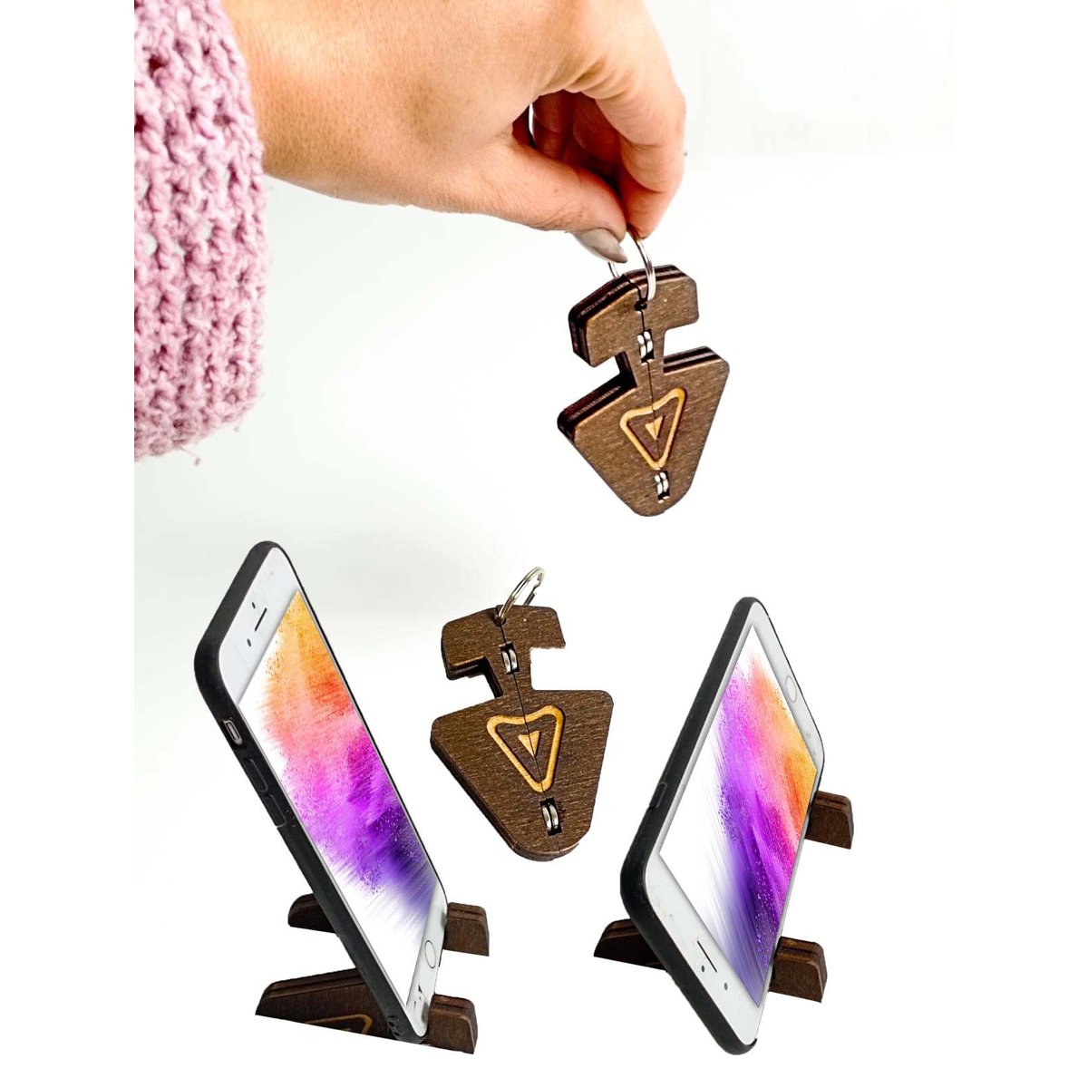 מחזיק מפתחות מגנטי מעמד לנייד בעיצוב אישי