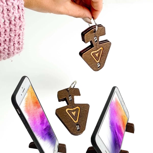 Personalized Magnetic Keychain and Phone Stand