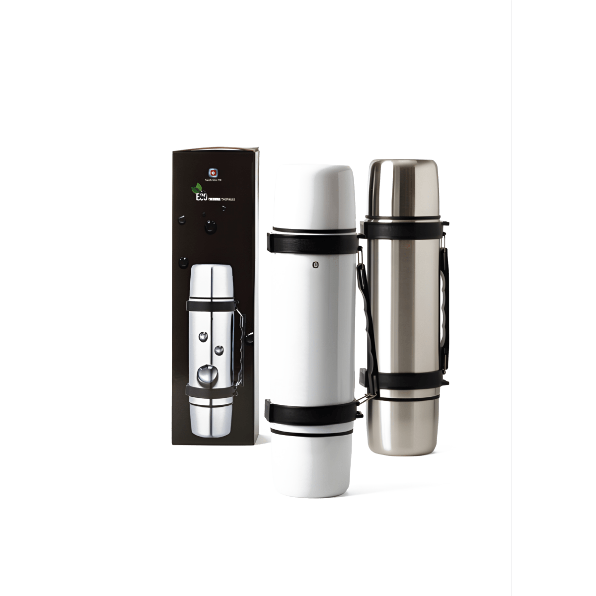 תרמוס נירוסטה פולו סוויס 1.1 ליטר עם 2 כוסות