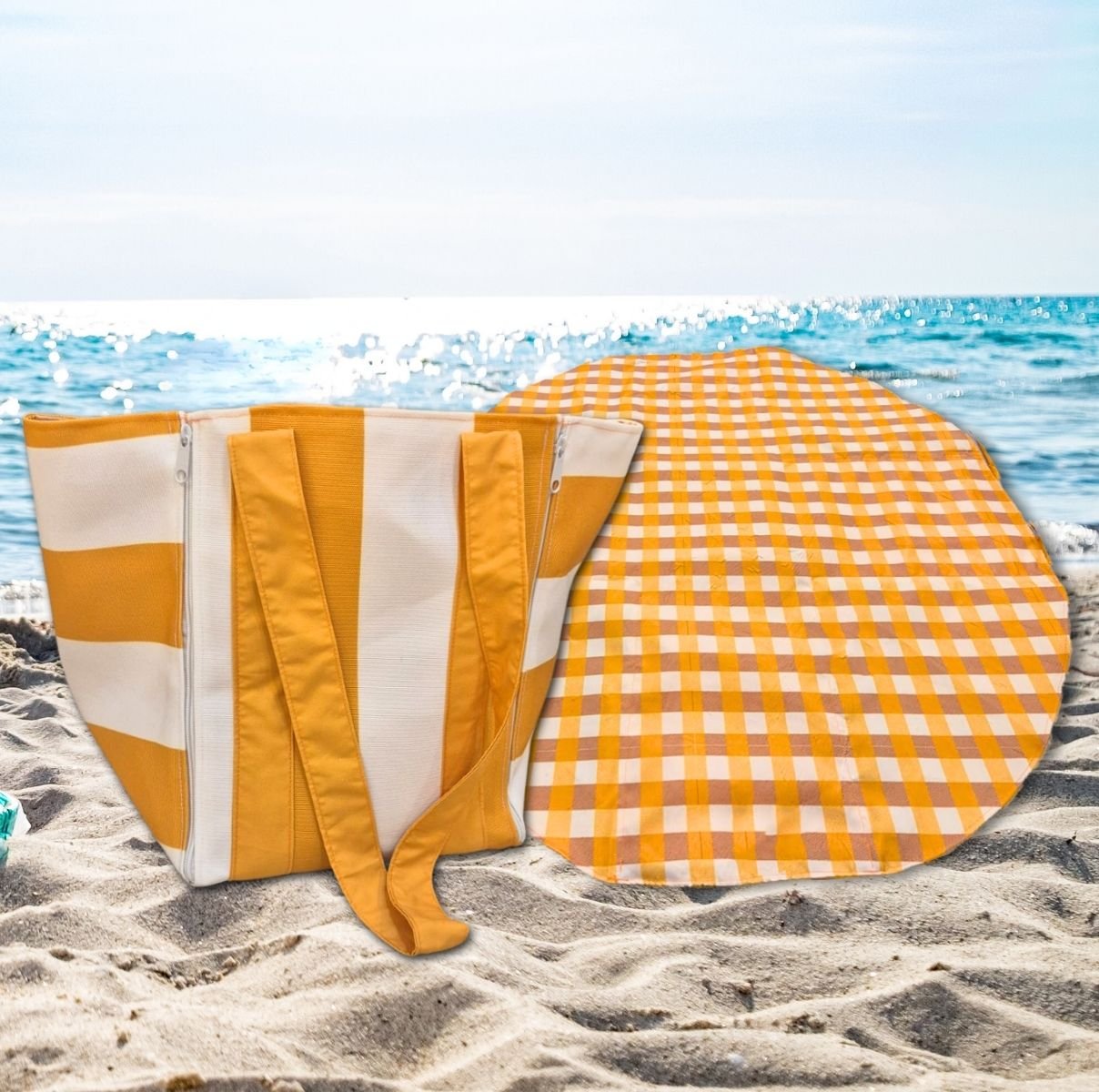 תיק ים בינוני שנפתח למחצלת עגולה 90 ס"מ