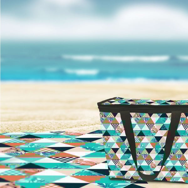 סט עיצובי לטיול וחוף - צידנית ושמיכת פיקניק מותאמות אישית!