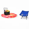 ערכת קיץ מדליקה הכוללת מגבת עגולה בעיצוב אישי, צידנית וכיסא
