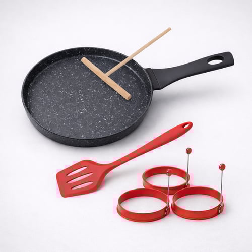 סט פנקייק מושלם עם מחבת נון סטיק ואביזרים