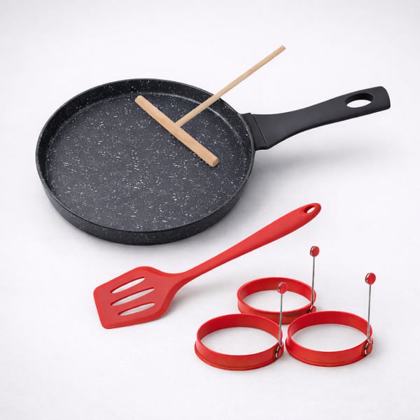 סט פנקייק מושלם עם מחבת נון סטיק ואביזרים