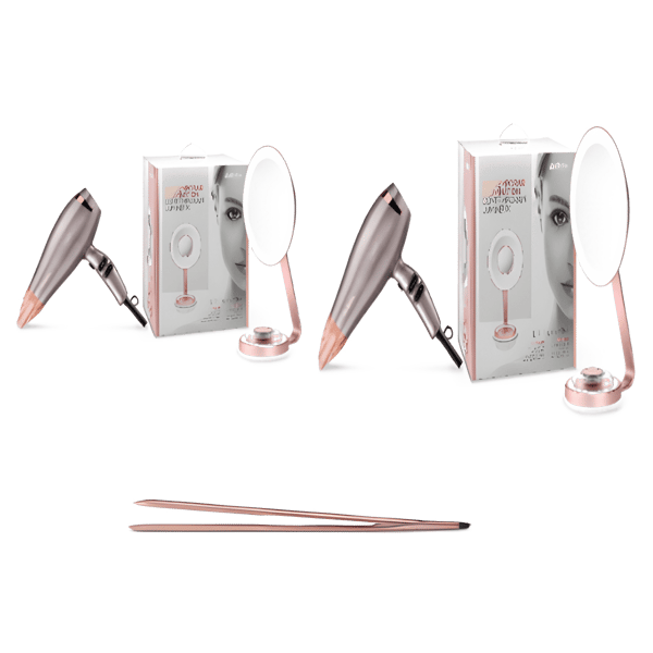 סט טיפוח BaByliss: מראה מגדילה, מחליק 28 מ"מ ומייבש שיער עוצמתי