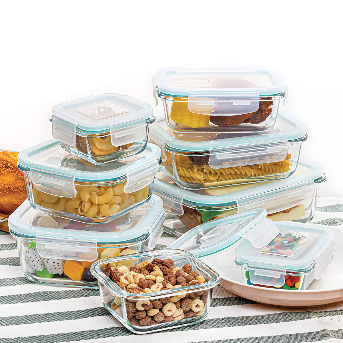 סט קופסאות זכוכית לאחסון אלגנטי והגשה חכמה