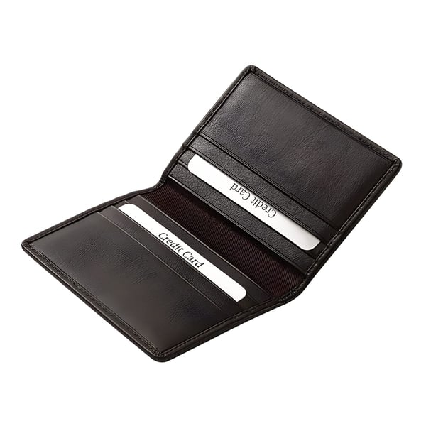 Premium Dark Brown Nappa Leather Credit Card Holder