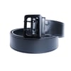 Wide Leather Belt with Metal Buckle