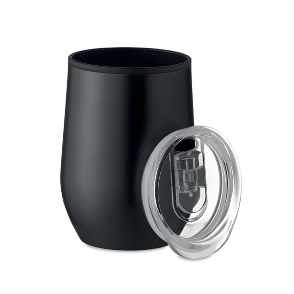 Double Wall Stainless Steel Cup with Clear Lid