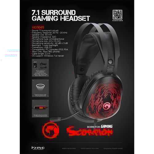 אוזניות גיימרים מקצועיות עם 7.1 סראונד ותאורת לד