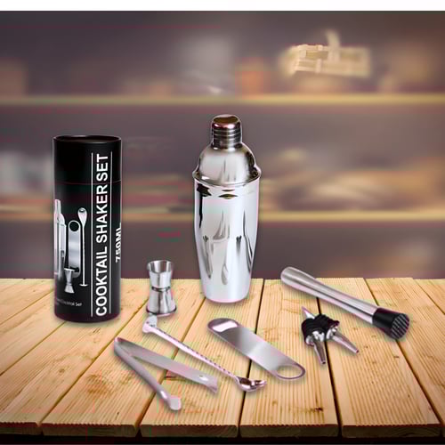 Professional Bartender's Shaker Set - 8 Elegant Pieces