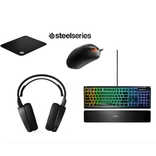 חבילת גיימרים מתקדמת: עכבר, מקלדת, אוזניות ומשטח מותאם