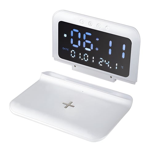 מטען אלחוטי מהיר 15W עם שעון דיגיטלי וביצועים מתקדמים