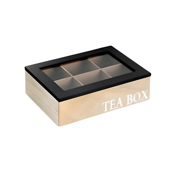 קופסה לתה 6 תאים במגוון צבעים