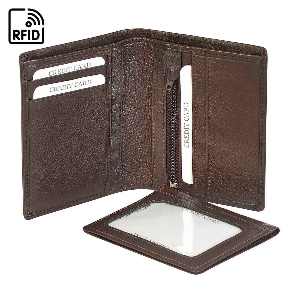 ארנק עור נאפה לגברים עם הגנה RFID