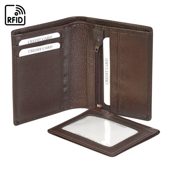 ארנק עור נאפה לגברים עם הגנה RFID