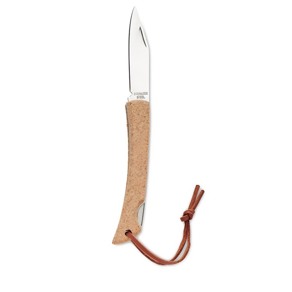 Stainless Steel Folding Knife with Cork Handle