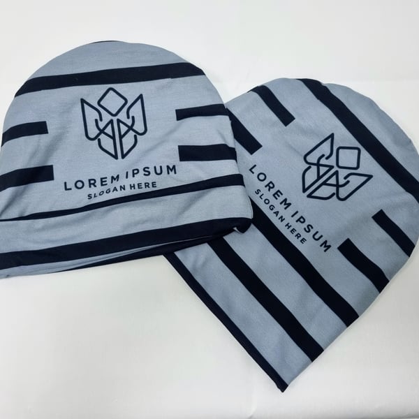 Double-Layered Beanie Cap in Cotton-Like Fabric, One Size