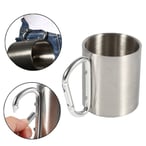 ספל טיולים מתכתי עם ידית קרבינר