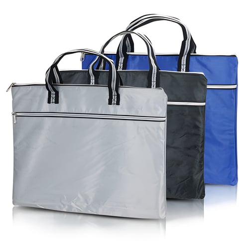 Two-Compartment Nylon Document Bag with Handles