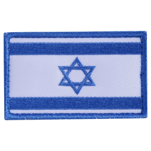 Embroidered Israel Flag Patch with Hook & Loop