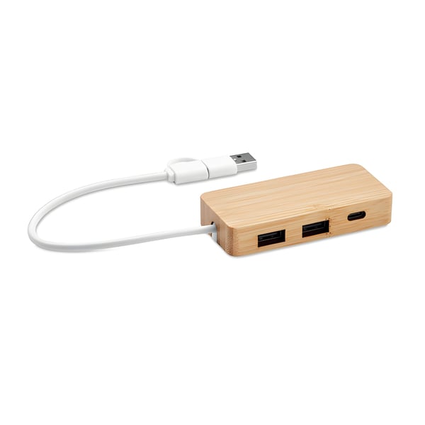 מטען USB-C/A עם 3 יציאות בתיבת במבוק