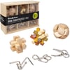 Wood and Metal Brain Teaser Set - 6 Puzzles