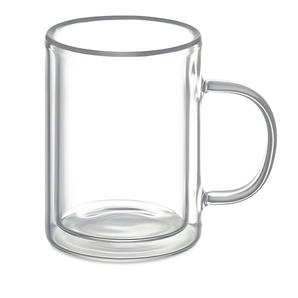 Double-Wall Glass Mug 225ml for Personalized Designs