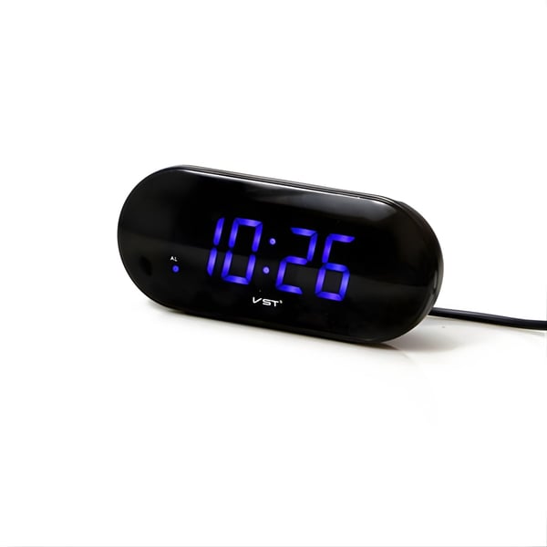 Digital Alarm Clock with Blue LED Display