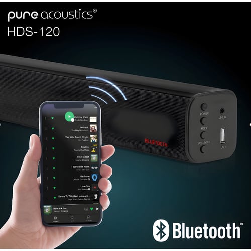 סאונדבר עוצמתי עם בס חזק וחיבור בלוטות'