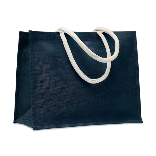 Stylish Jute Shopping and Beach Bag with Cotton Handles
