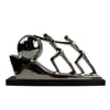 Silver Sculpture Ascending to the Summit of Success