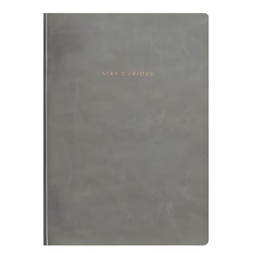 מחברת רכה בעיצוב יוקרתי כריכת PU אפורה