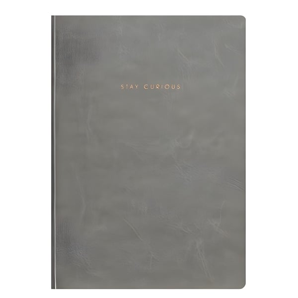 מחברת רכה בעיצוב יוקרתי כריכת PU אפורה