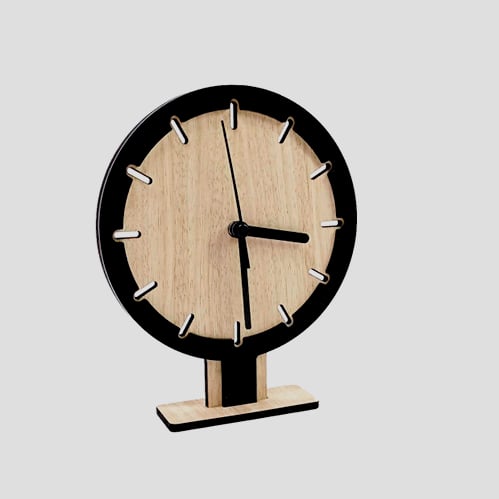 Luxury Desk Clock in Wood and Perspex