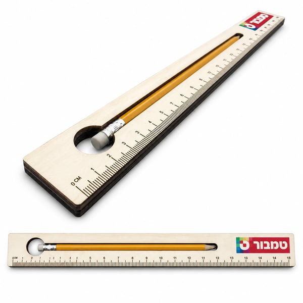 סרגל עץ איכותי - מתנה עסקית מושלמת
