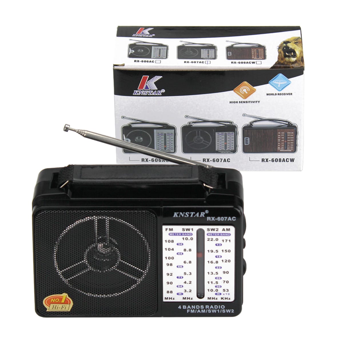 קולט משולב FM/AM/SW עם USB מסדרת KNSTAR